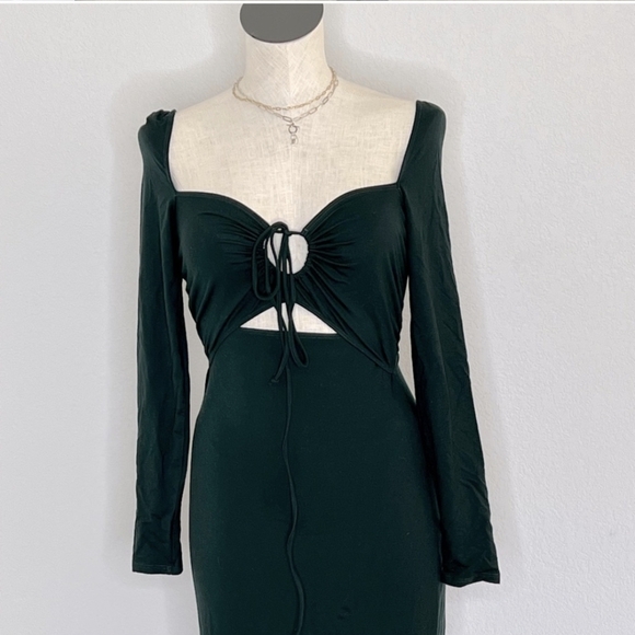 REFORMATION Alexei Dress Green Maxi Cut Out Medium - Picture 9 of 13